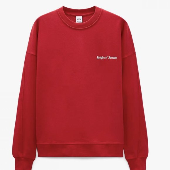 Zara Acolytes Of Boredom Red Sweater Men Size M Brand New - Picture 2 of 6